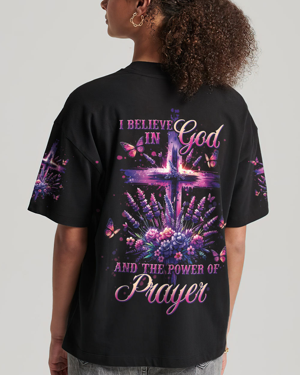I Believe In God Lavender Women's All Over Print Shirt - Tltw1101243