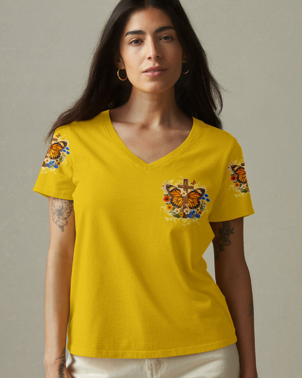 But God Butterfly Women's All Over Print Shirt  - Tltw1102262