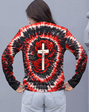 Cross Rose Swirl Women's All Over Print Shirt  - Tltw1103262
