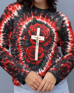 Cross Rose Swirl Women's All Over Print Shirt  - Tltw1103262