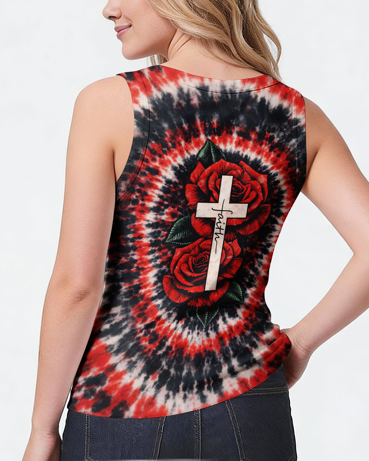 Cross Rose Swirl Women's All Over Print Shirt  - Tltw1103262