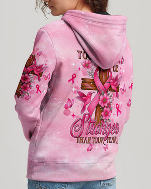 Let Your Faith Be Bigger Than Your Fear Hummingbird Breast Cancer Women's All Over Print Shirt - Tltw1108252