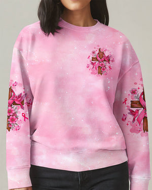 Let Your Faith Be Bigger Than Your Fear Hummingbird Breast Cancer Women's All Over Print Shirt - Tltw1108252