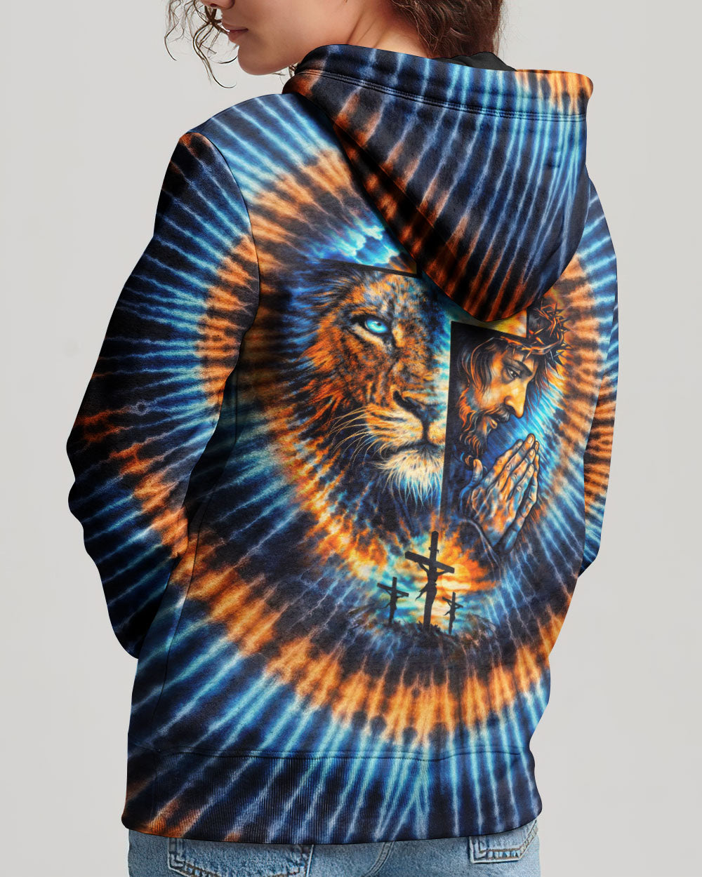 Lion Jesus Cross  Swirl  Women's All Over Print Shirt  - Tltw1202261