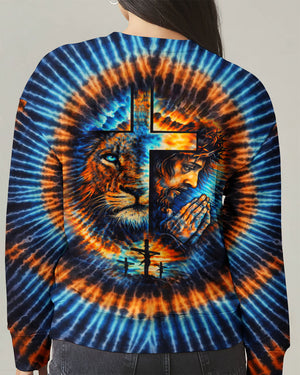Lion Jesus Cross  Swirl  Women's All Over Print Shirt  - Tltw1202261