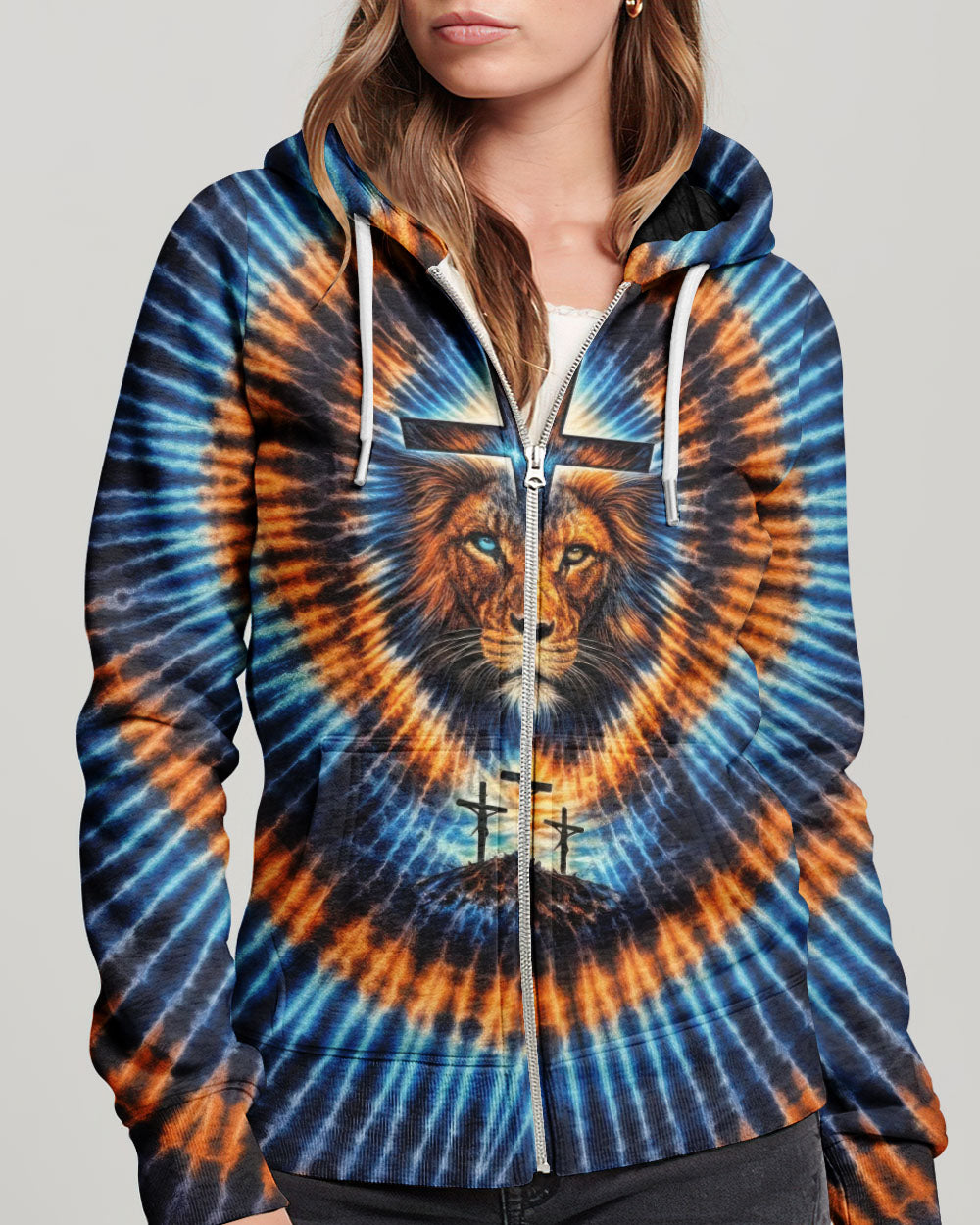 Lion Jesus Cross  Swirl  Women's All Over Print Shirt  - Tltw1202261