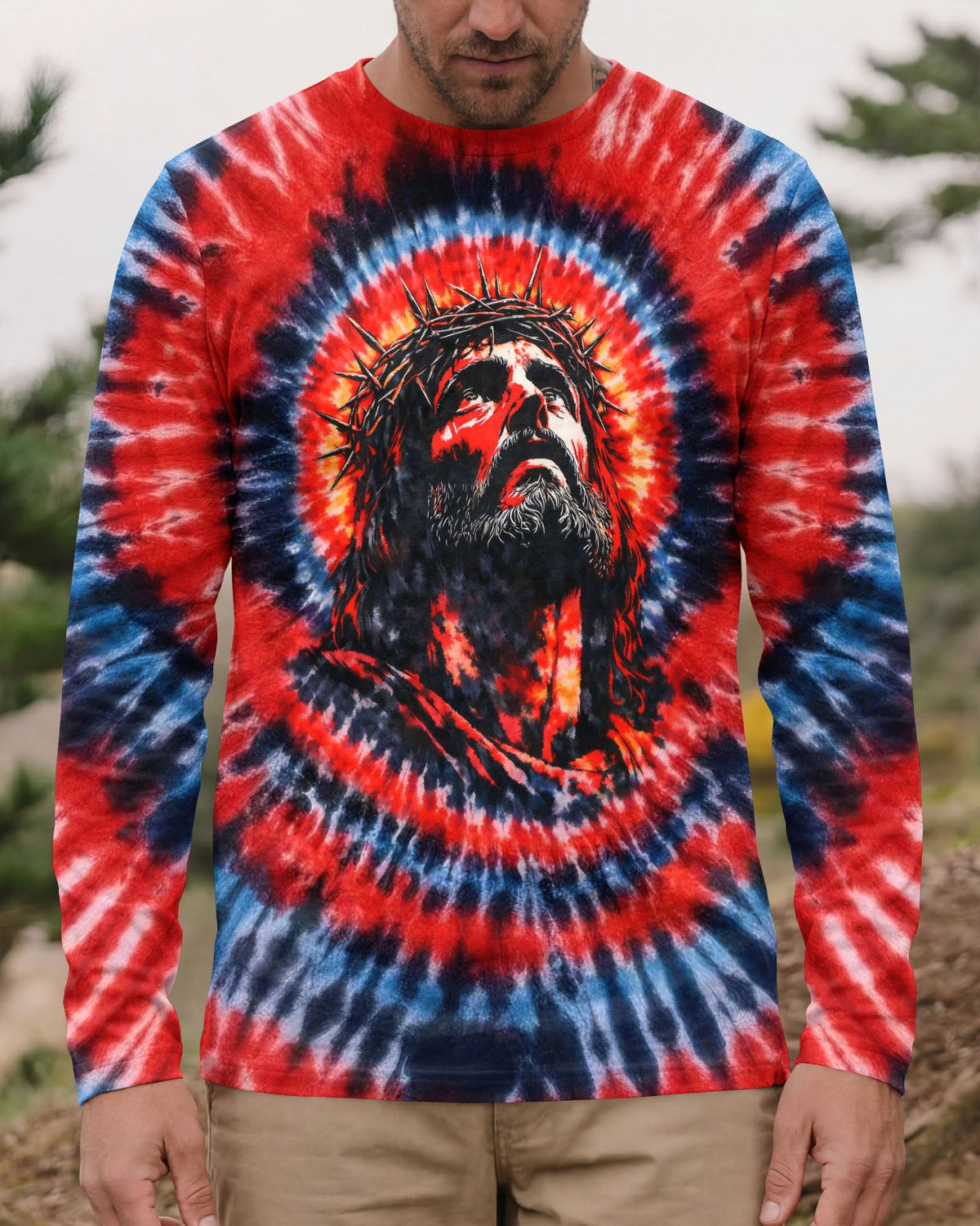 Jesus Halo Of Faith Swirl Men's All Over Print Shirt  -   Tltw1203263