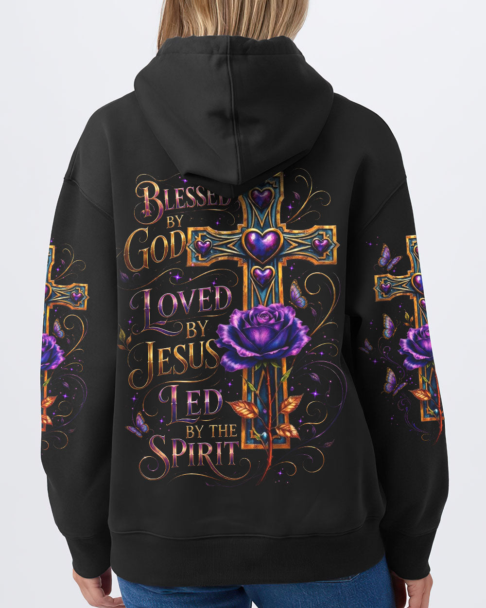 Blessed By God Cross Rose Women's All Over Print Shirt  - Tltw1205264