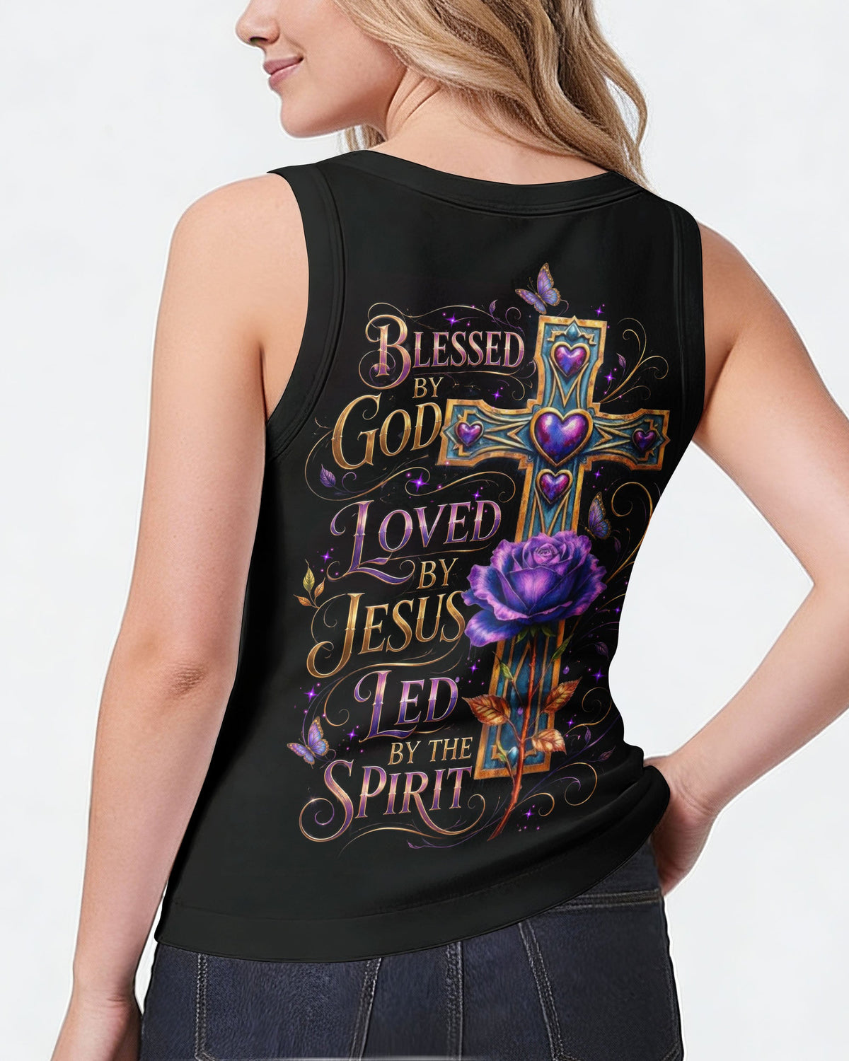 Blessed By God Cross Rose Women's All Over Print Shirt  - Tltw1205264