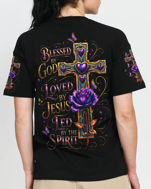 Blessed By God Cross Rose Women's All Over Print Shirt  - Tltw1205264