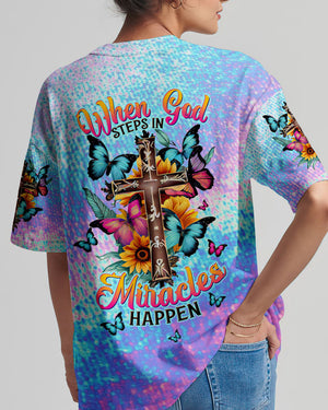 When God Steps In Miracles Happen Women's All Over Print Shirt - Tltw1206245