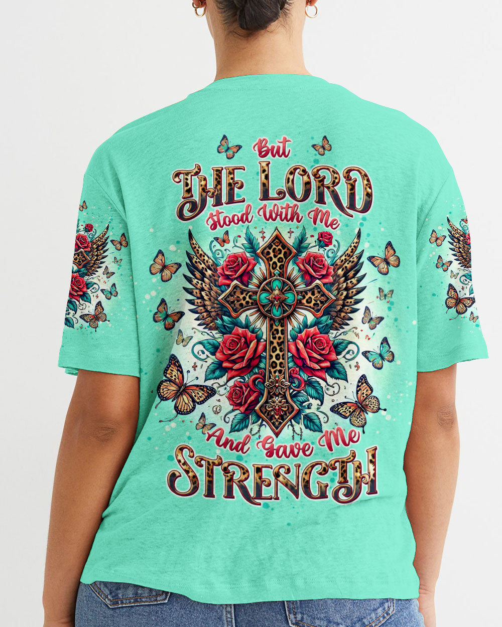 Lord Stood With Me Cross Rose Women's All Over Print Shirt - Tltw1208244