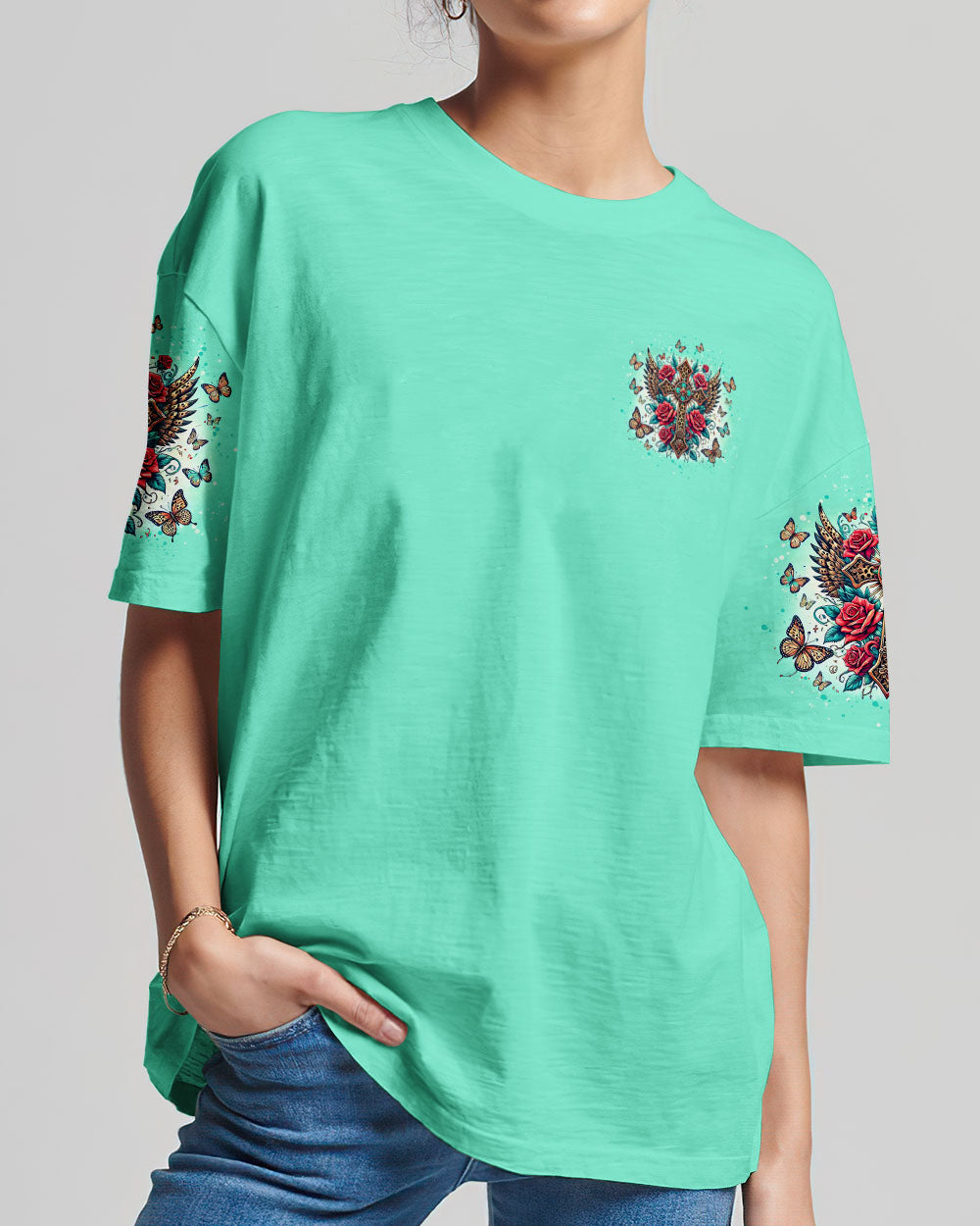 Lord Stood With Me Cross Rose Women's All Over Print Shirt - Tltw1208244