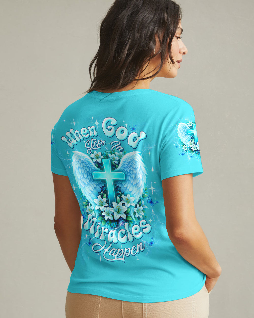 When God Steps In Miracles Happen Women's All Over Print Shirt - Tltw1302263