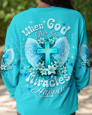 When God Steps In Miracles Happen Women's All Over Print Shirt - Tltw1302263