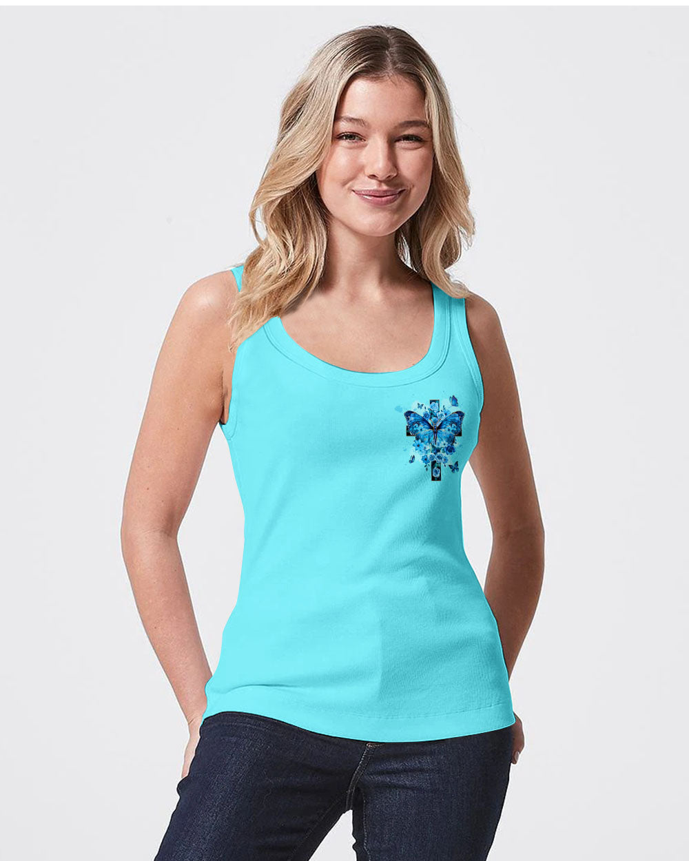 Blessed By God Loved By Jesus Cross Butterfly Women's All Over Print Shirt - Tltw1309251