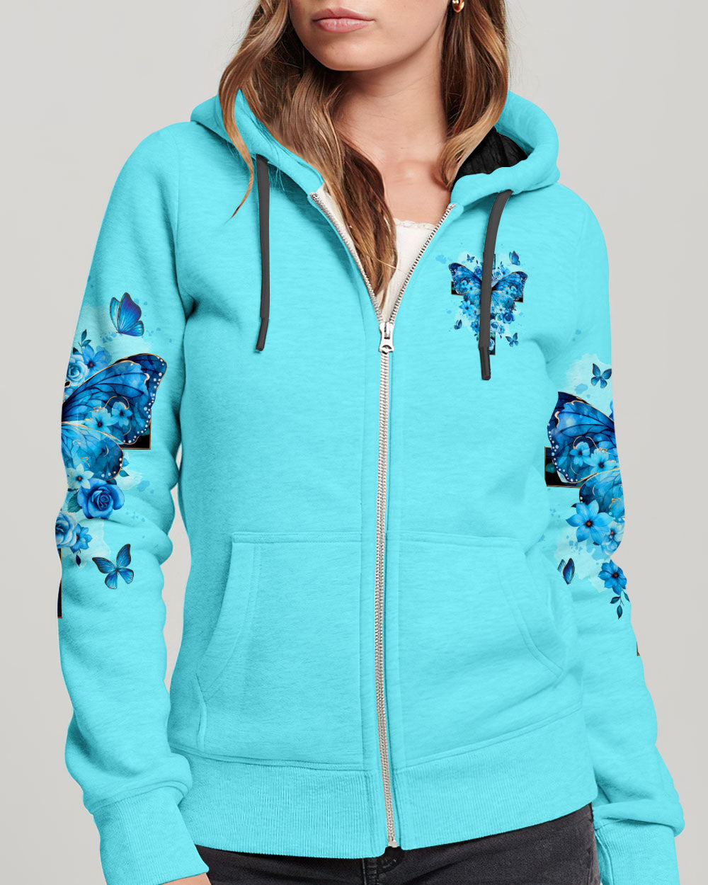 Blessed By God Loved By Jesus Cross Butterfly Women's All Over Print Shirt - Tltw1309251