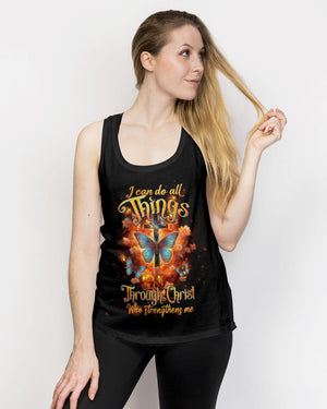 I Can Do All Things Through Christ Butterfly Cross Women's All Over Print Shirt - Tltw1410234