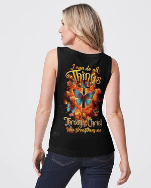 I Can Do All Things Through Christ Butterfly Cross Women's All Over Print Shirt - Tltw1410234