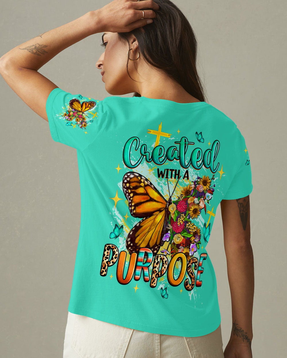 Created With A Purpose Butterfly Women's All Over Print Shirt  - Tltw1410253