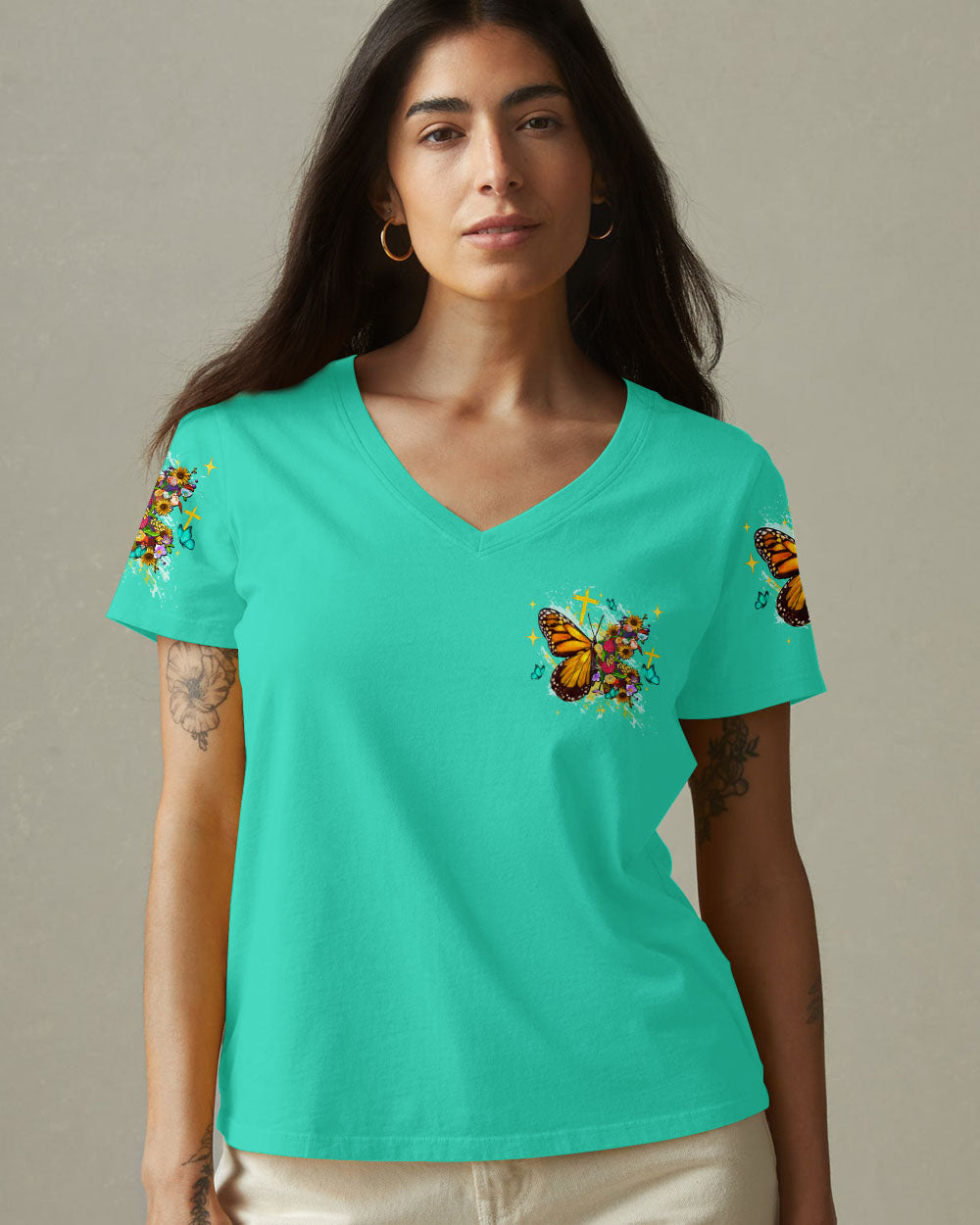Created With A Purpose Butterfly Women's All Over Print Shirt  - Tltw1410253