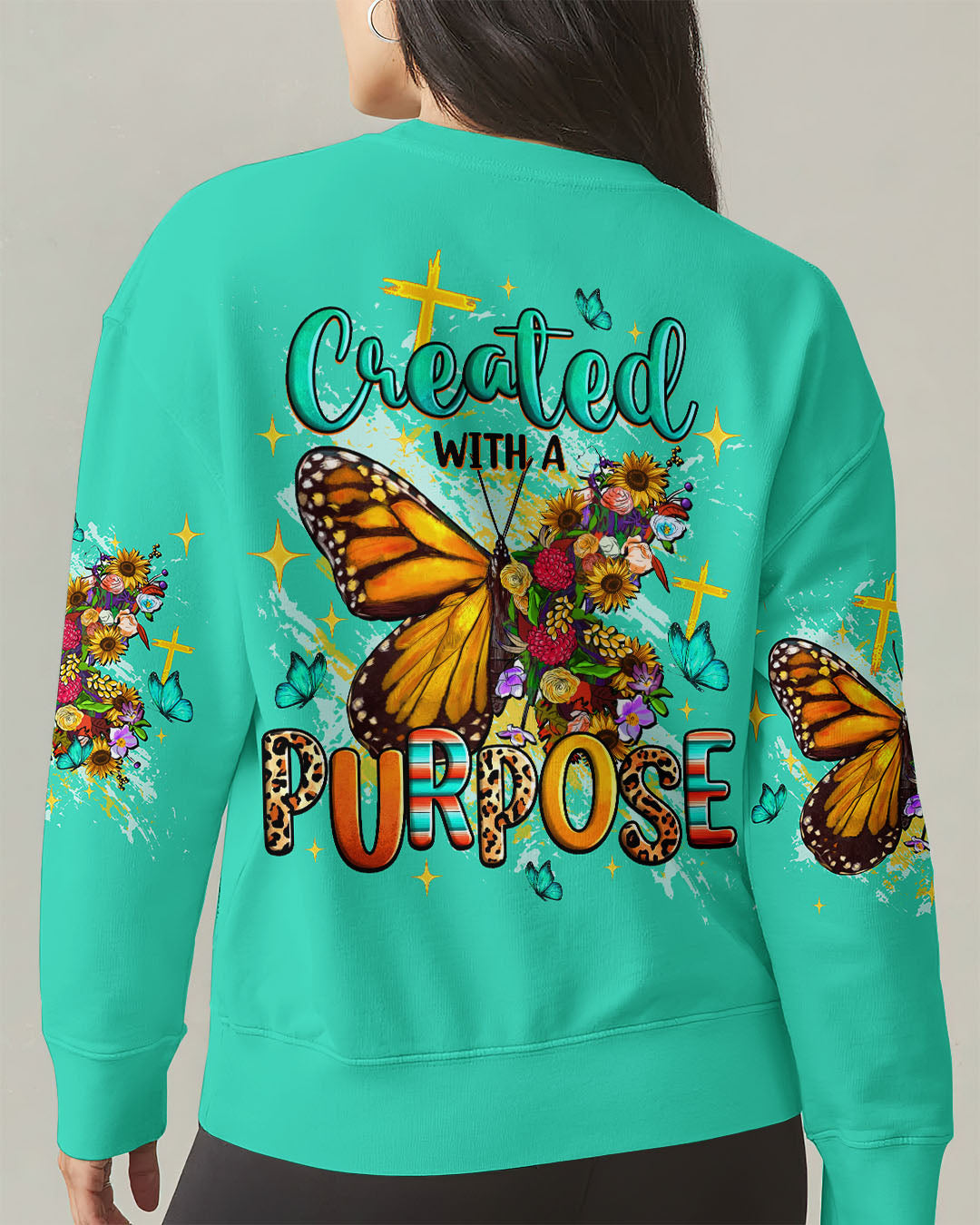Created With A Purpose Butterfly Women's All Over Print Shirt  - Tltw1410253