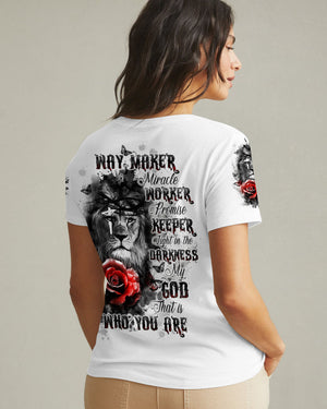 Way Maker Miracle Worker Cross Lion Women's All Over Print Shirt - Tltw1709244