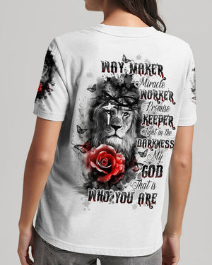 Way Maker Miracle Worker Cross Lion Women's All Over Print Shirt - Tltw1709244