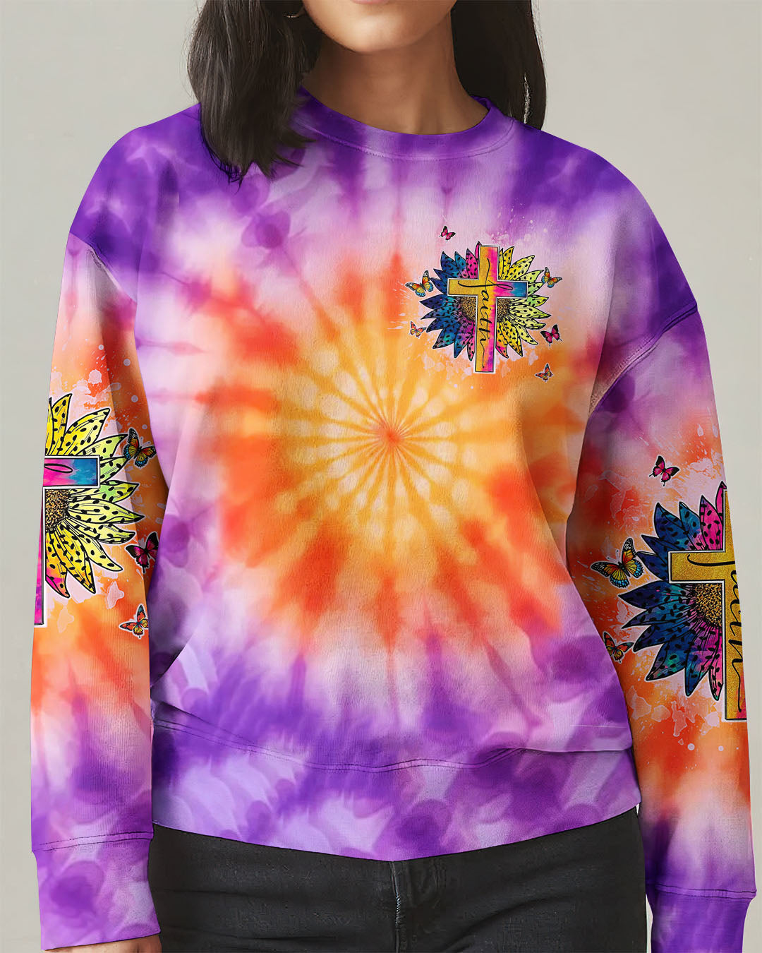 I Believe In God Cross Sunflower Women's All Over Print Shirt - Tltw1811243