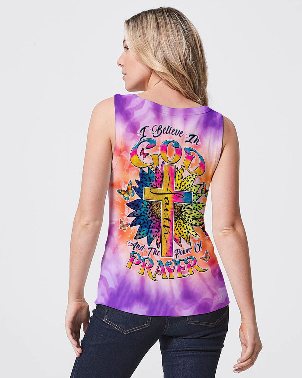 I Believe In God Cross Sunflower Women's All Over Print Shirt - Tltw1811243