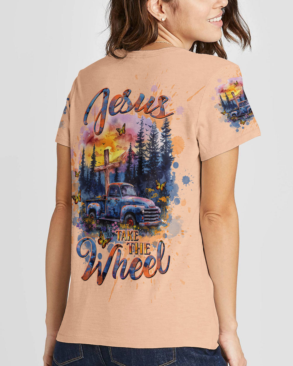 Jesus Take The Wheel Women's All Over Print Shirt - Tltw1903245
