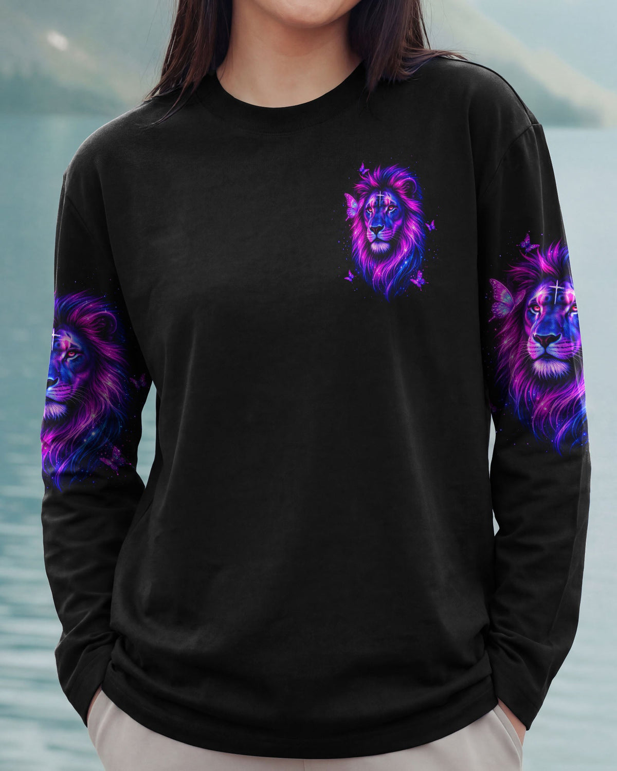 Blessed By God Lion Butterfly Women's All Over Print Shirt  - Tltw1903262