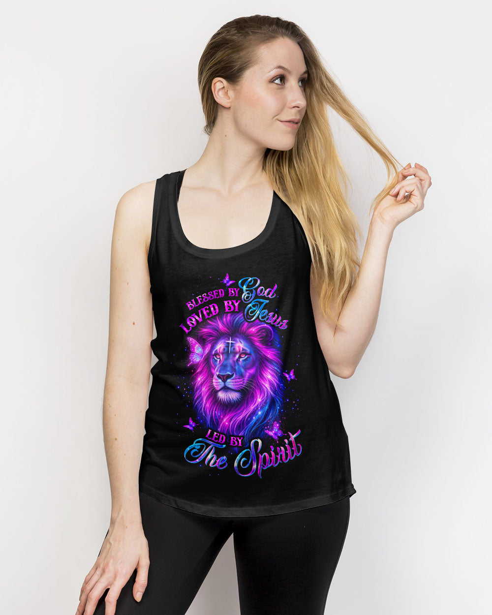 Blessed By God Lion Butterfly Women's All Over Print Shirt  - Tltw1903262
