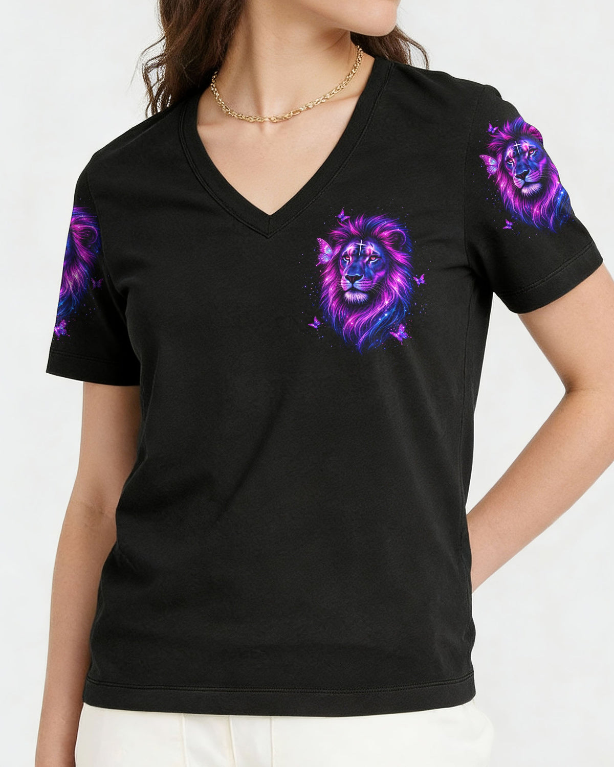 Blessed By God Lion Butterfly Women's All Over Print Shirt  - Tltw1903262