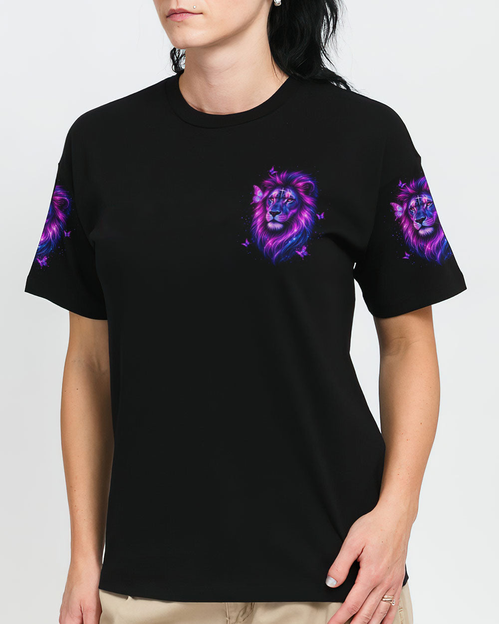Blessed By God Lion Butterfly Women's All Over Print Shirt  - Tltw1903262