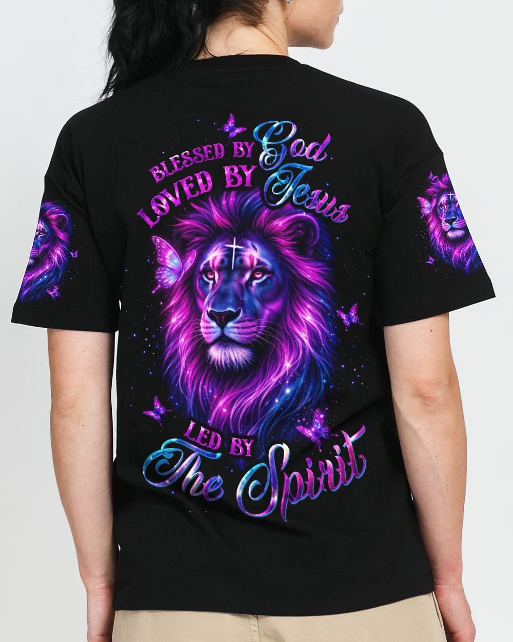 Blessed By God Lion Butterfly Women's All Over Print Shirt  - Tltw1903262