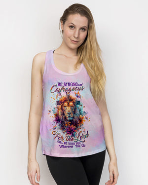 Be Strong And Courageous Lion Lilies Women's All Over Print Shirt - Tltw1904244