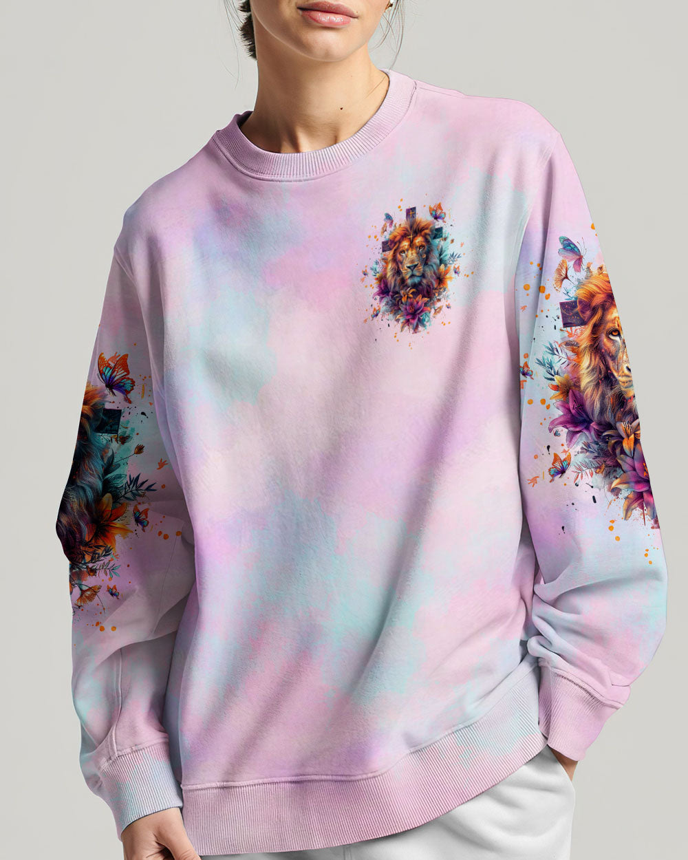 Be Strong And Courageous Lion Lilies Women's All Over Print Shirt - Tltw1904244