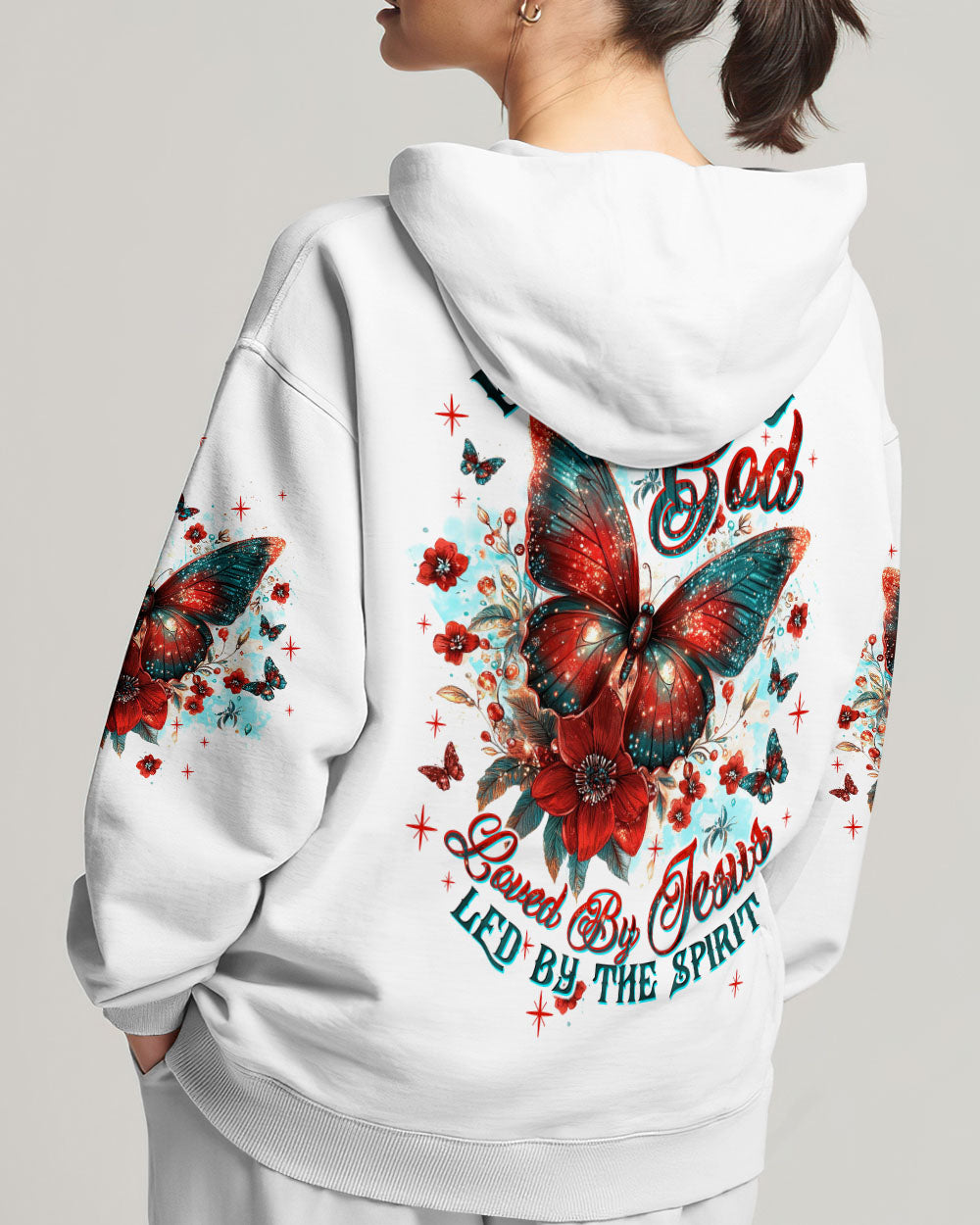 Blessed By God Loved By Jesus Butterfly Women's All Over Print Shirt - Tltw2209251