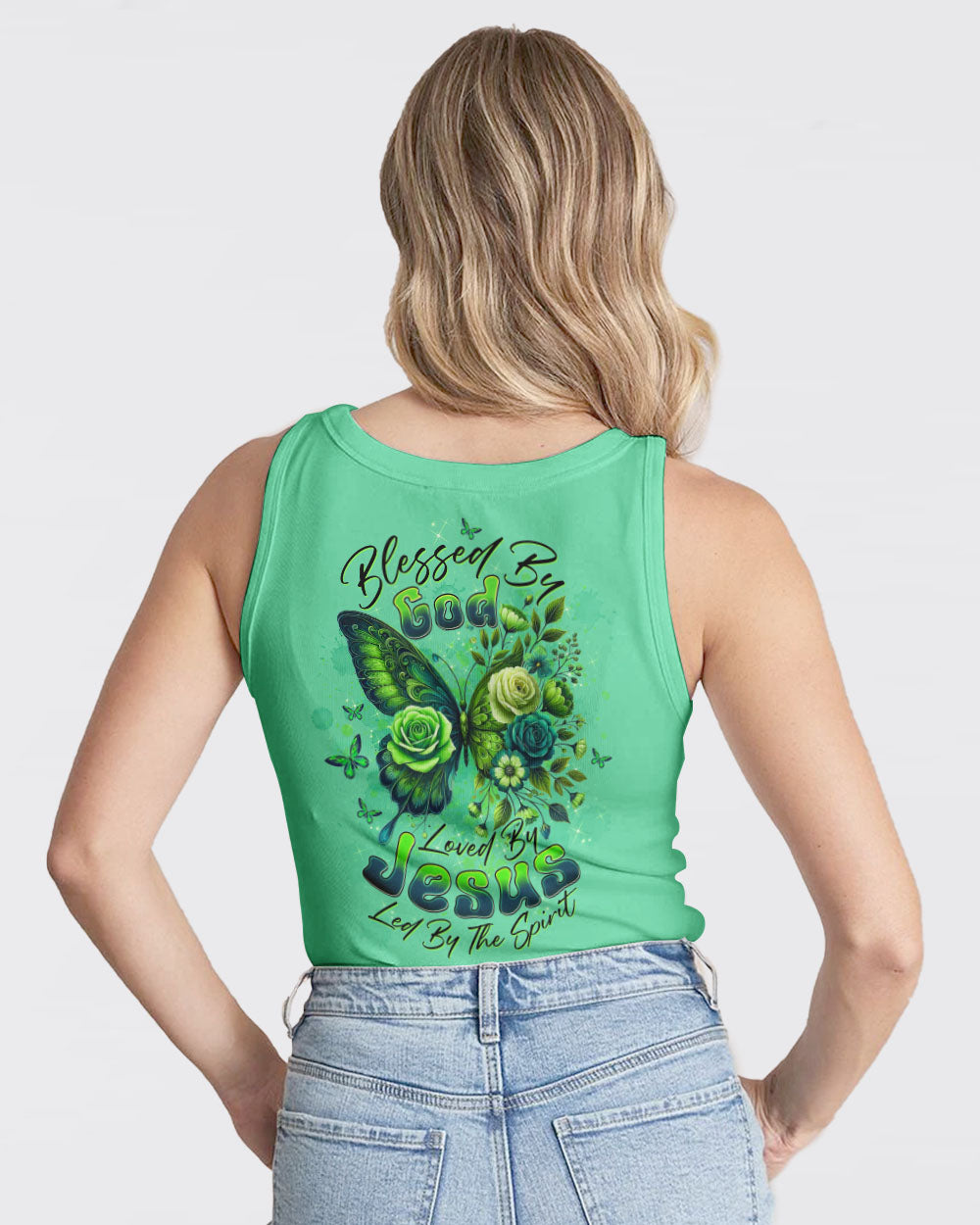 Blessed By God Loved By Jesus Butterfly Women's All Over Print Shirt - Tltw2210252