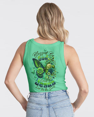 Blessed By God Loved By Jesus Butterfly Women's All Over Print Shirt - Tltw2210252