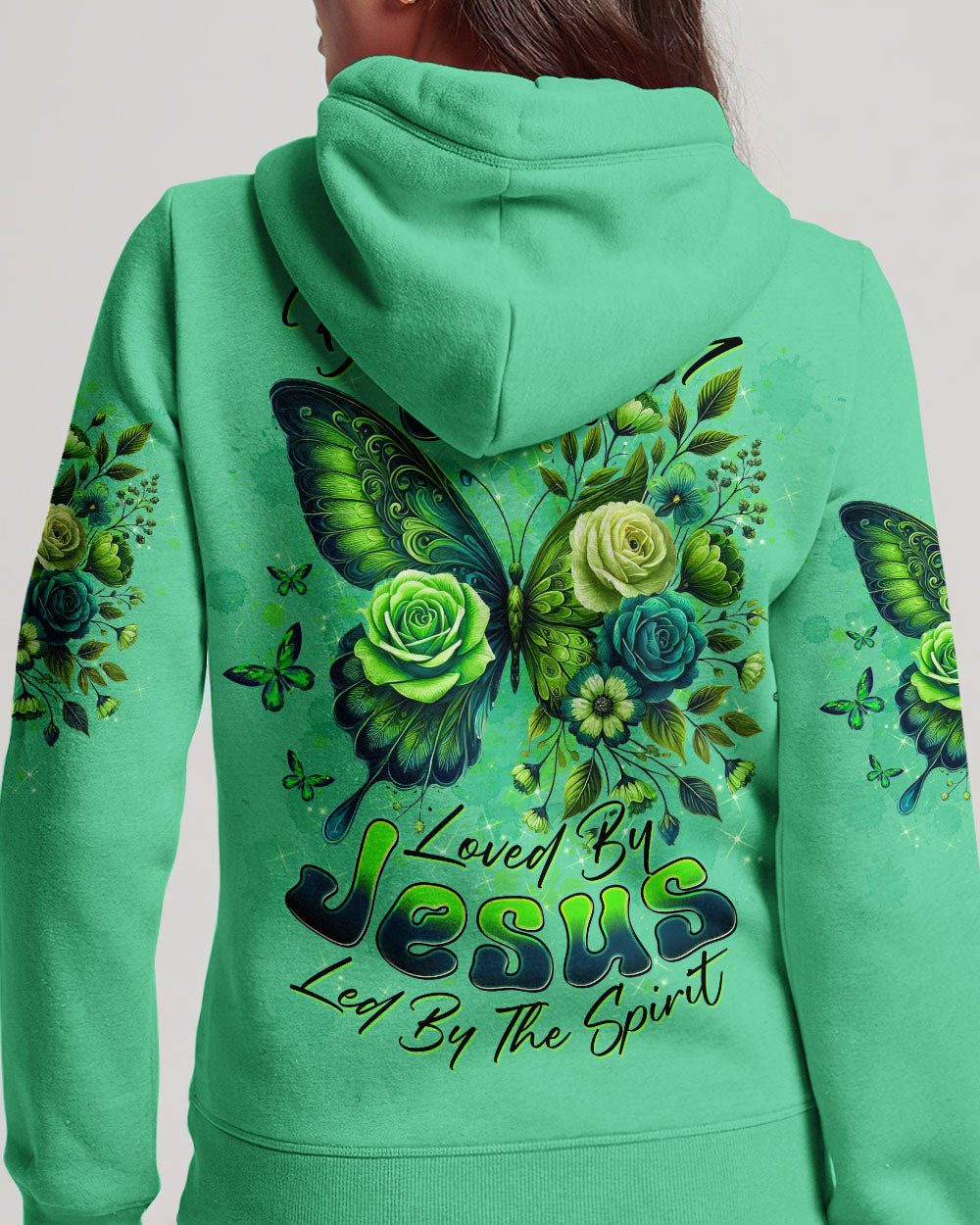 Blessed By God Loved By Jesus Butterfly Women's All Over Print Shirt - Tltw2210252