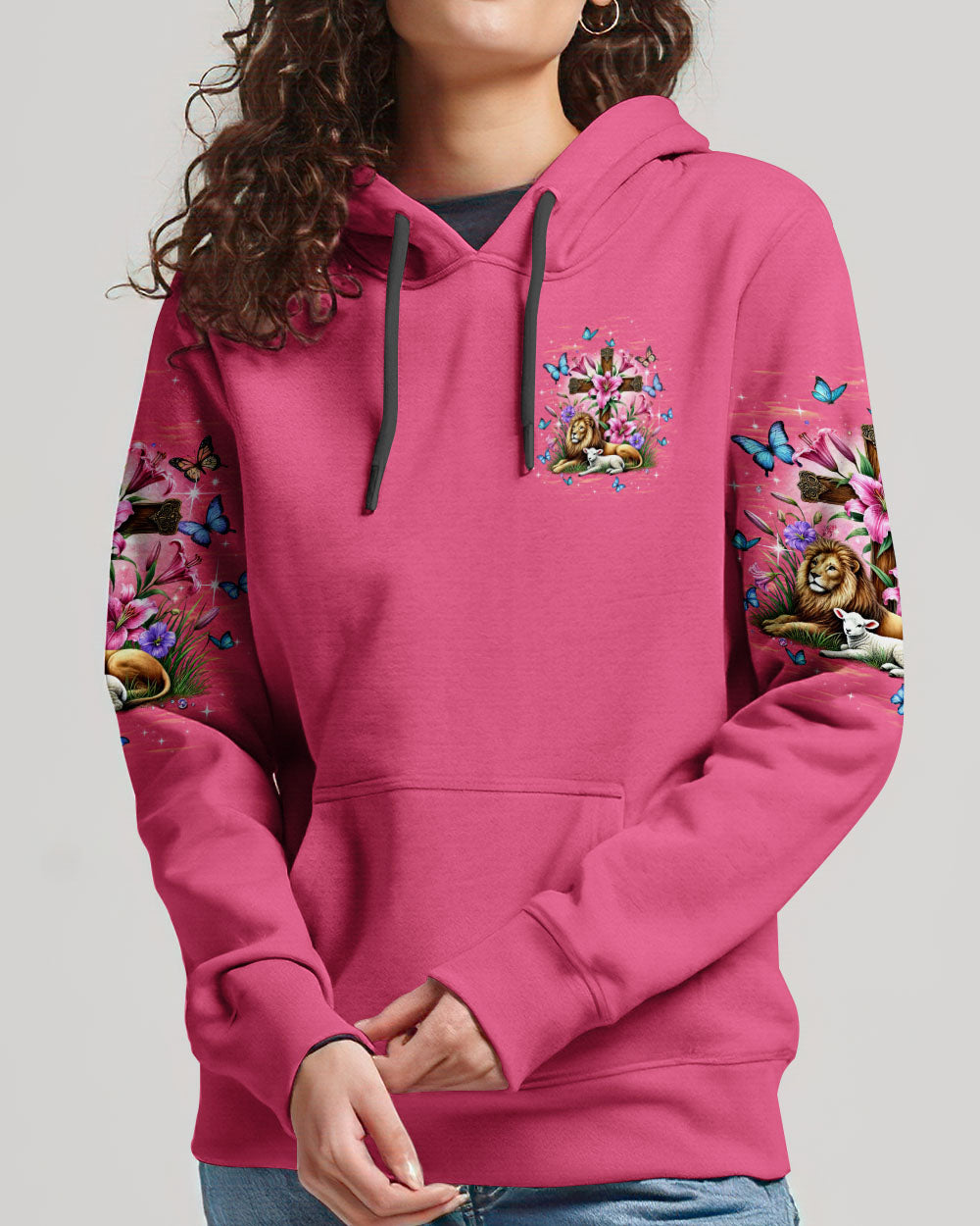 I Believe In God Lion Lamb Women's All Over Print Shirt  - Tltw2301254