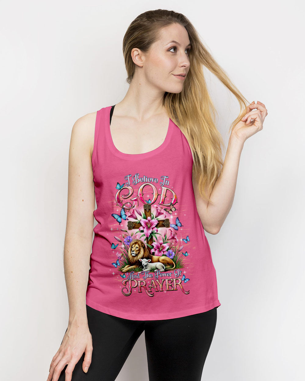I Believe In God Lion Lamb Women's All Over Print Shirt  - Tltw2301254