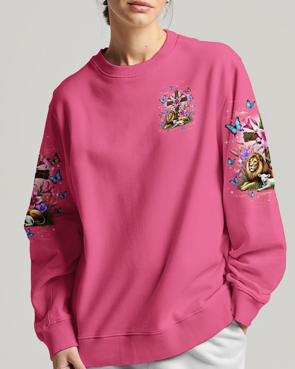 I Believe In God Lion Lamb Women's All Over Print Shirt  - Tltw2301254
