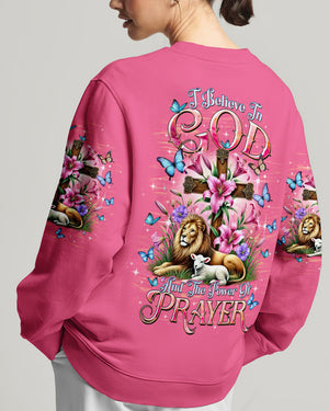 I Believe In God Lion Lamb Women's All Over Print Shirt  - Tltw2301254
