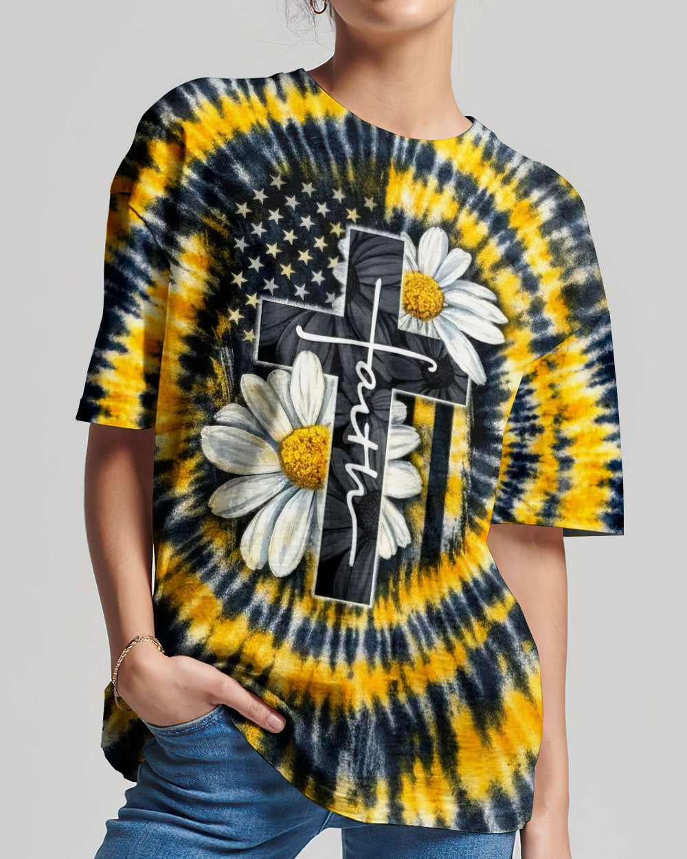 Daisies Cross Swirl Women's All Over Print Shirt - Tltw2302261