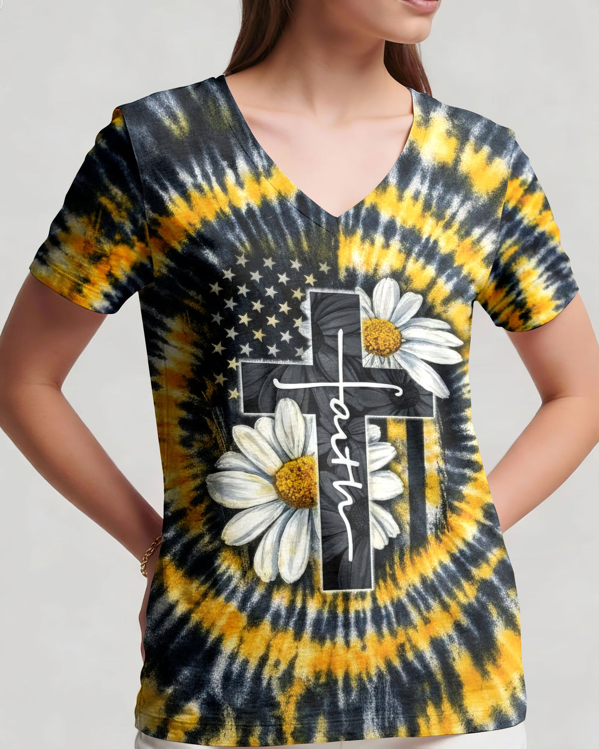 Daisies Cross Swirl Women's All Over Print Shirt - Tltw2302261