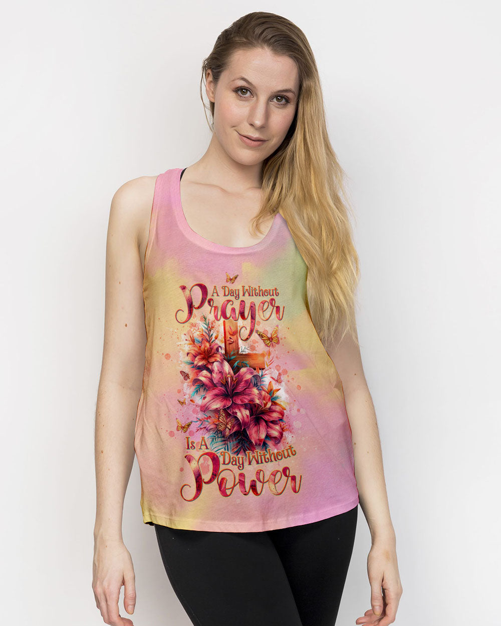 A Day Without Prayer Is A Day Without Power Lilies Women's All Over Print Shirt - Tltw2304245