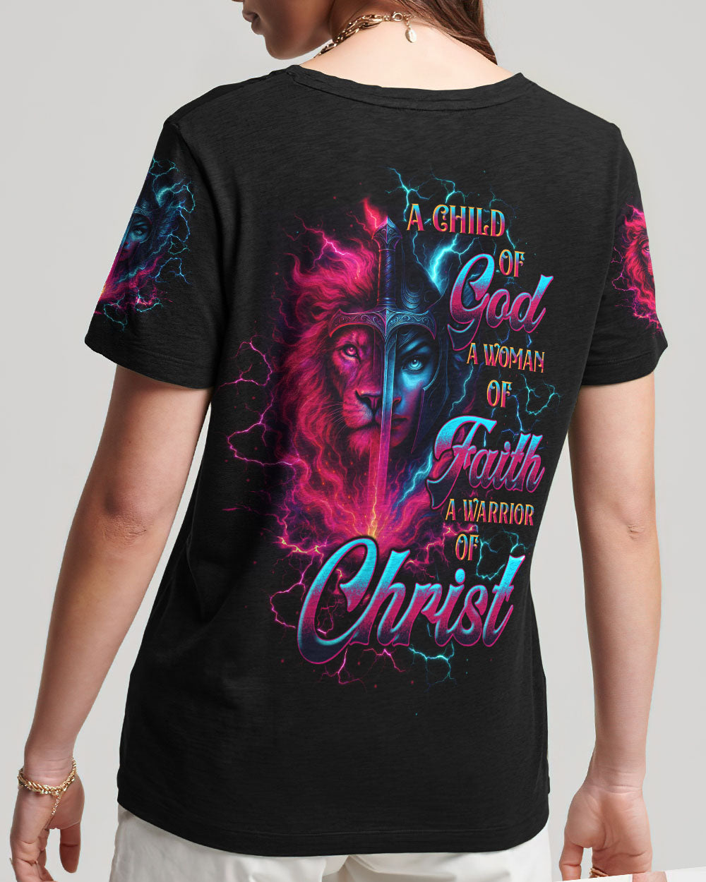 A Child Of God A Woman Of Faith Women's All Over Print Shirt - Tltw2306253